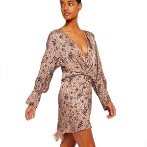 Joie Ronnie Mini Dress Cocktail V-Neck Fringe Belt Luxury Casual Viscose Size 4